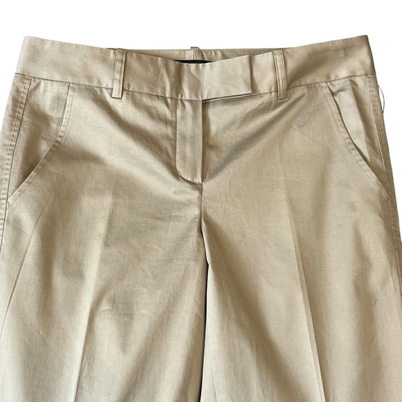 BCBGMAXAZRIA Wide Leg Crop Stitched Sides Chino Pant. Tan Size 4 #1342 NWOT - Picture 4 of 10